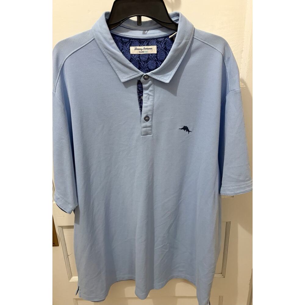 Tommy Bahama Island Zone Light Blue Polo Shirt XXL 2XLB $118 Worn Once